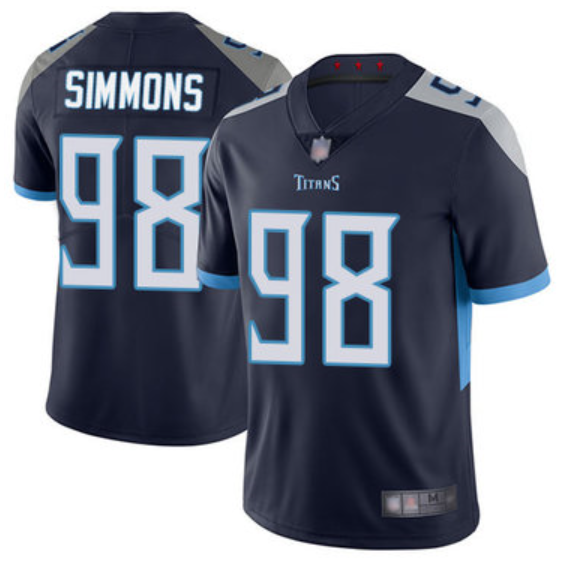 Men's Tennessee Titans #98 Jeffery Simmons Navy Vapor Untouchable Limited Stitched Jersey Men's Tennessee Titans #98 Jeffery Simmons Navy Vapor Untouchable Limited Stitched Jersey